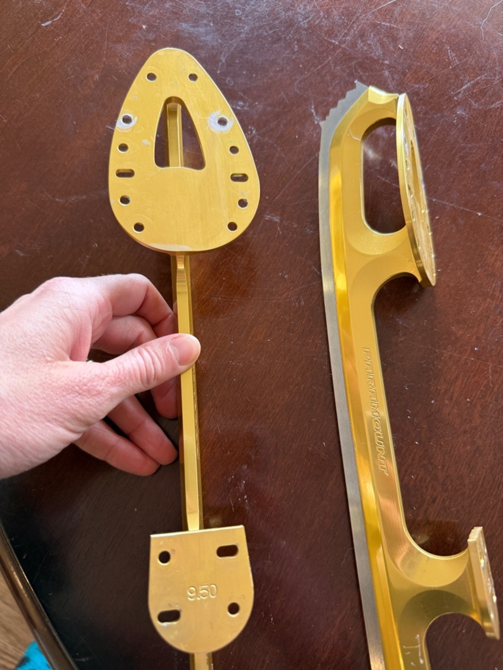 Gold Paramount Figure Skate Blades, size 9.5